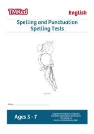 KS1 literacy worksheets for kids - spelling tests workbook, SPAG 5-7 years